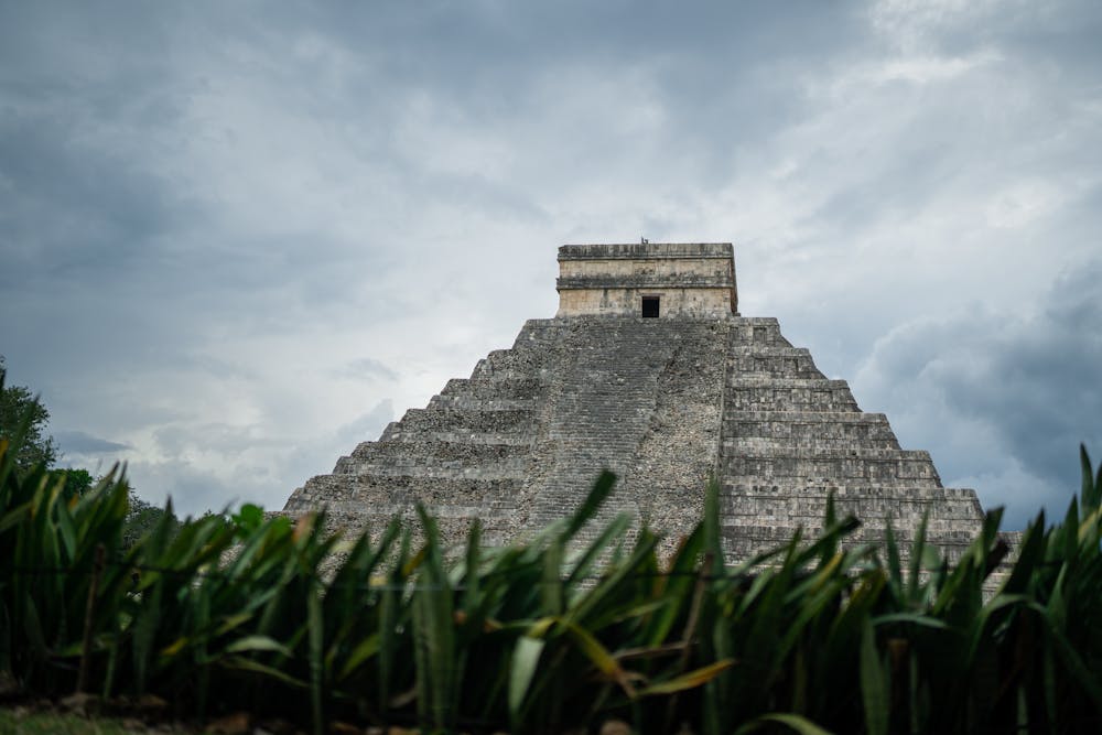 Stone structures at the San Gervasio Mayan ruins in Cozumel